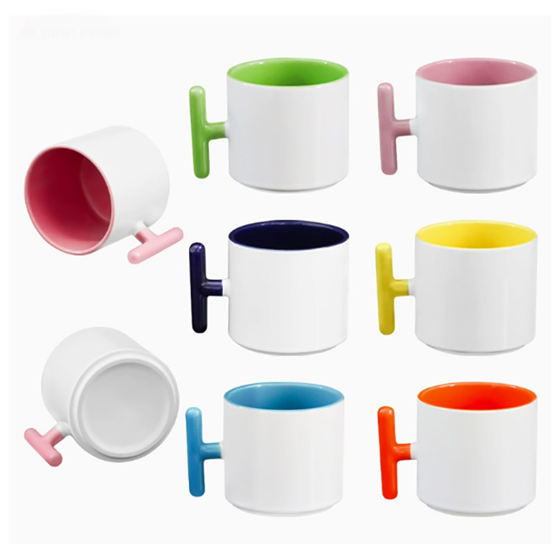 Sublimation Mug White - 2PCS Creatività manico a forma di